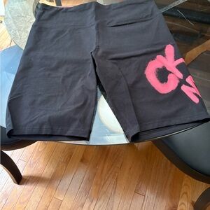 Calvin Klein Black Bike Shorts with Pink Logo Sz L